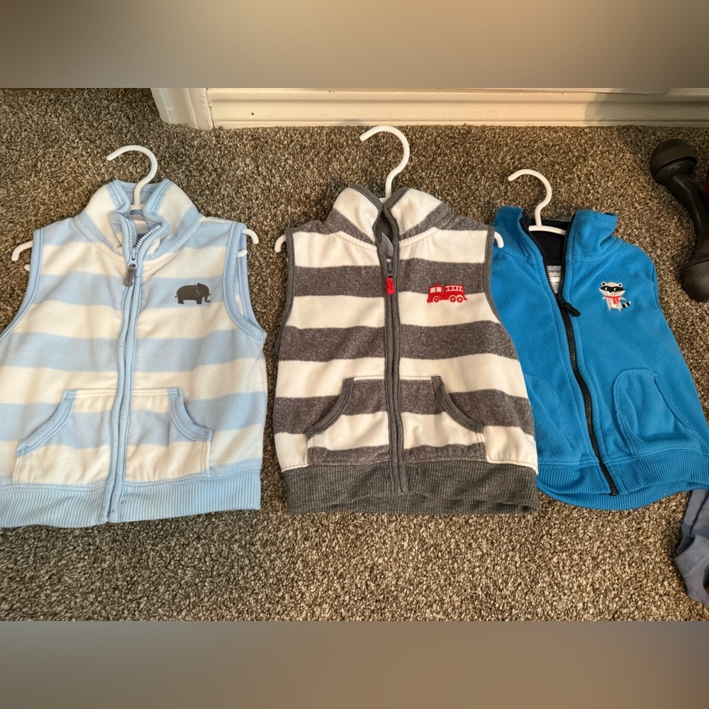 Striped and Solid Kids' Vests Set